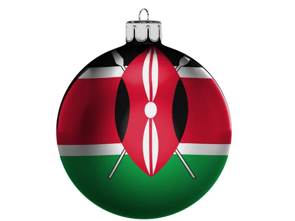 Σημαία της Κένυα, σε ένα χριστουγεννιάτικο, x-mas παιχνίδι — Φωτογραφία Αρχείου
