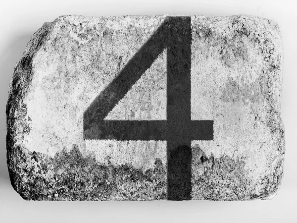 4. Four number painted on brick — Stock Photo, Image