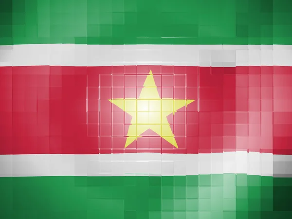 Surinamese flag on wavy plastic surface — Stock Photo, Image