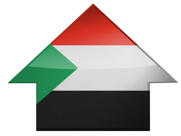 La bandera de Sudán — Foto de Stock