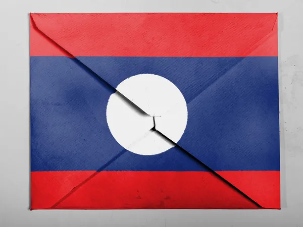 De Laotiaanse vlag — Stockfoto