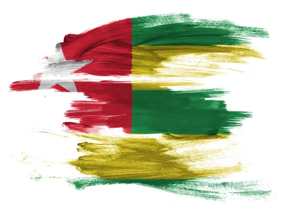 흰색 표면에 그려진 토고 깃발 — 스톡 사진
