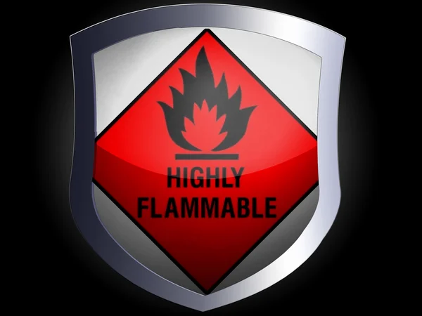 Highly flammable sign drawn on — Stock Photo, Image