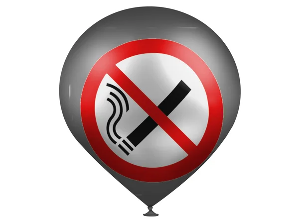 No smoking sign drawn on a baloon — Stock Photo, Image