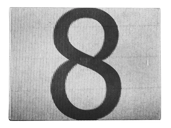 8 Eight number painted on carton box — Stock Photo, Image