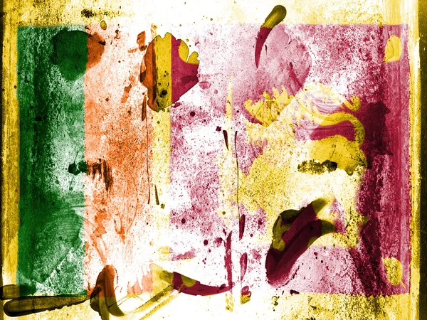 Grunge duvara boyalı sri lanka bayrağı — Stok fotoğraf