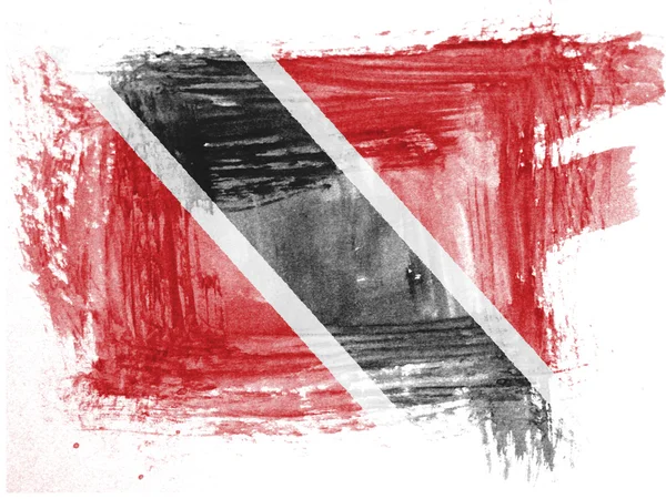 Bandeira de Trinidad e Tobago pintada com aquarela sobre papel — Fotografia de Stock