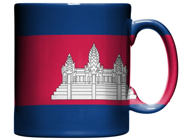 Bandeira do Camboja pintada em caneca ou xícara de café — Fotografia de Stock