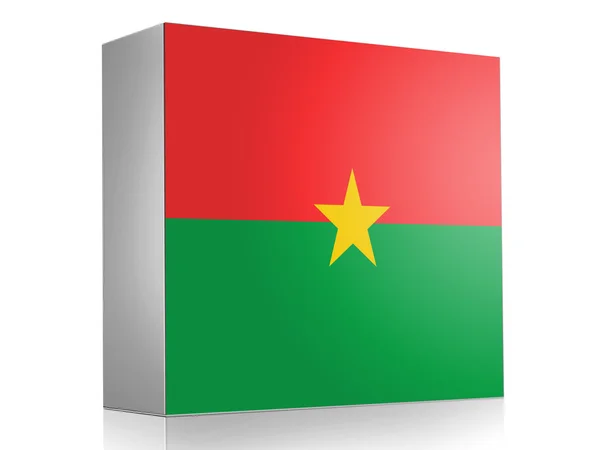 Bandeira do Burkina Faso no ícone da caixa branca — Fotografia de Stock