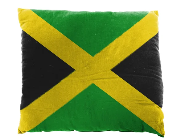 Drapeau Jamaïque peint sur oreiller — Photo