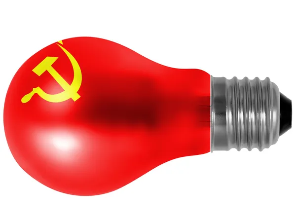 La bandiera dell'URSS dipinta su dipinto su lampadina — Foto Stock