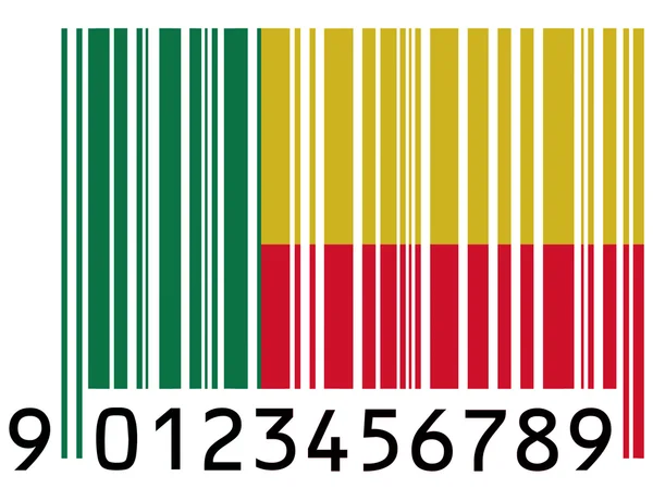 Benin. Benini flag painted on barcode surface — Stock Photo, Image