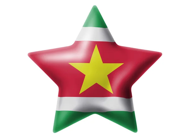 Σημαία του Σουρινάμ. γυαλιστερό αστέρι — Φωτογραφία Αρχείου