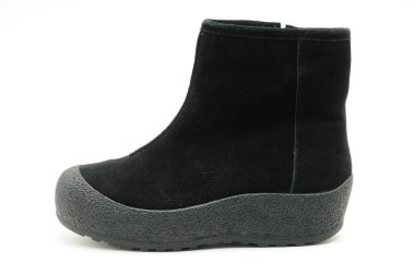 İzole edilmiş beyaz sırt grubunda genç bayan süet botlar.