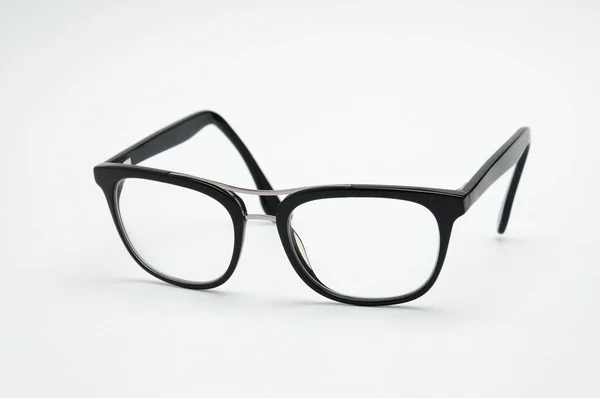 Óculos Ópticos Transparentes Fundo Branco Isolado — Fotografia de Stock