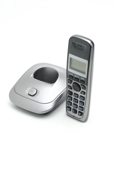Zole Edilmiş Beyaz Bir Arkaplanda Kablosuz Telsiz Telefon — Stok fotoğraf