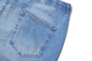 İzole edilmiş beyaz arka grubunda çizgili kot pantolon