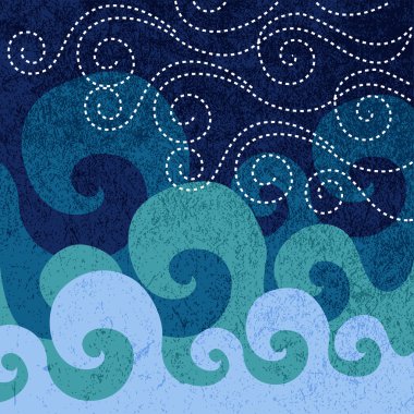 Soyut mavi dalgalı arkaplan