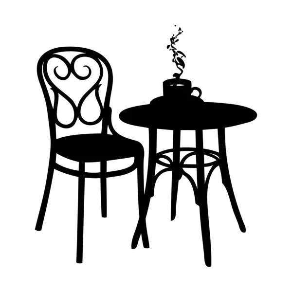 Знак силуэт-кафе — стоковый вектор