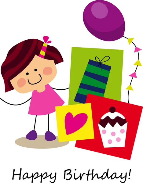 Enfant avec cadeaux — Image vectorielle
