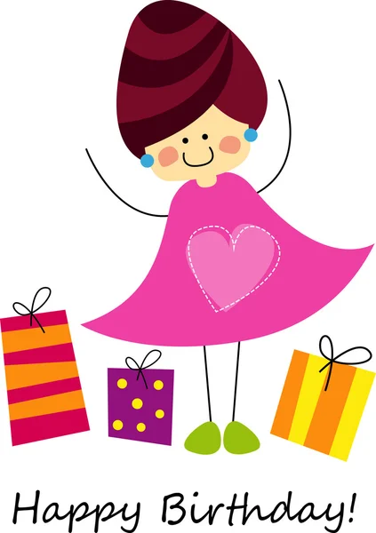 Child with gifts — Stock Vector