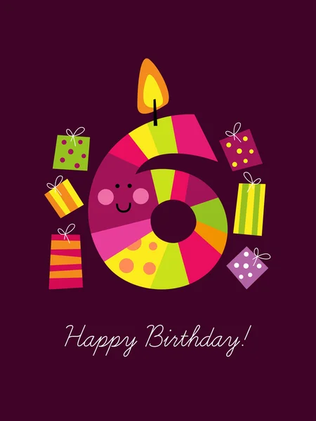 Sixth birthday — Stock Vector