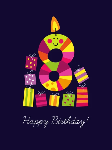 Eighth birthday — Stock Vector