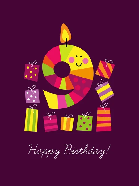 Ninth birthday — Stock Vector