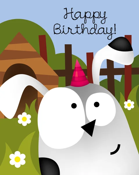 Verjaardag card met schattige hond — Stockvector