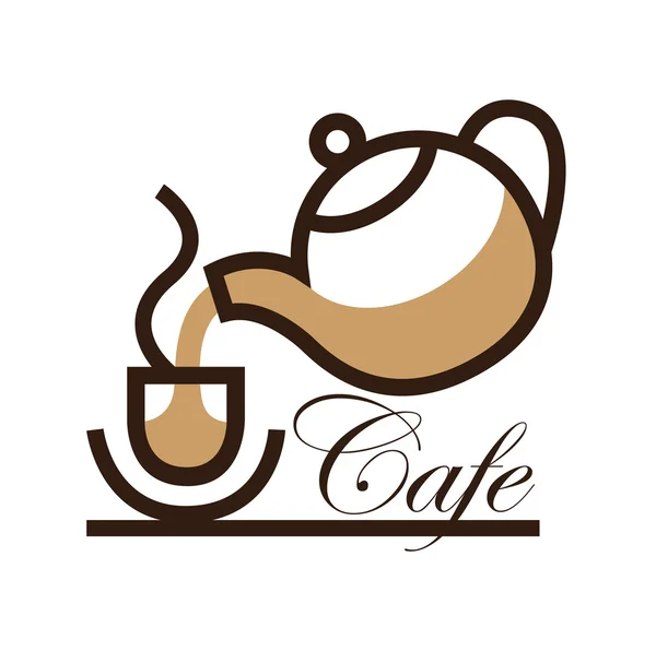 Taza de café y cafetera — Vector de stock