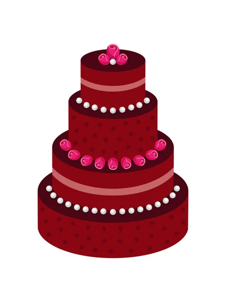 Taart, cake met decoratie, cupcake — Stockvector