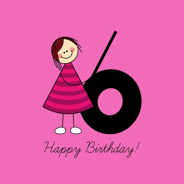 Sixth birthday — Stock Vector