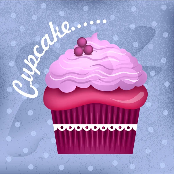 Güzel dekorasyonu ile leziz cupcake — Stok Vektör