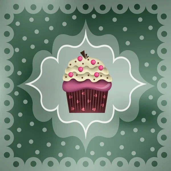 Delicioso cupcake — Vetor de Stock