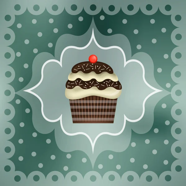 Delicioso cupcake — Vetor de Stock