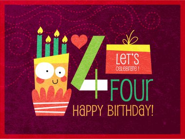 Vintage doğum günü kartı