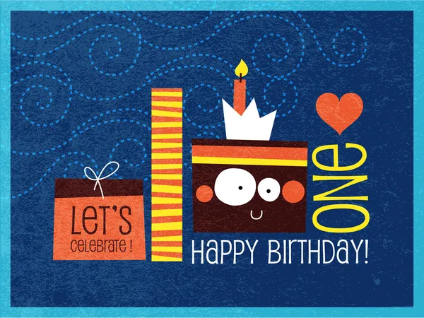 Carte d'anniversaire Vintage — Image vectorielle