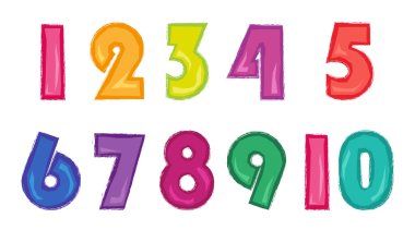 renkli parlak numaraları