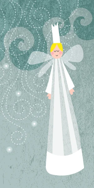 Ángel lindo en el cielo — Vector de stock