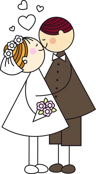 Sposa e sposo — Vettoriale Stock