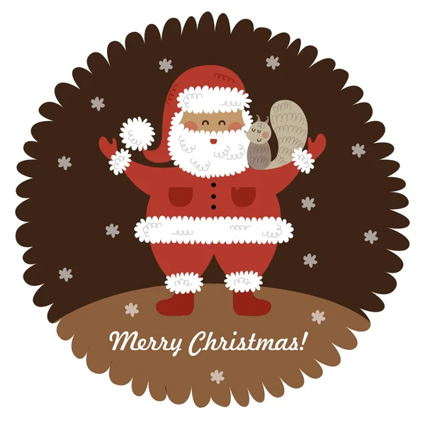 Vintage Noel tebrik kartı Noel Baba — Stok Vektör