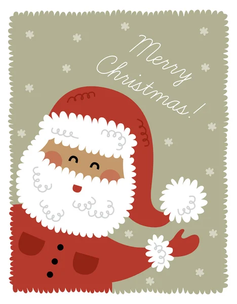 老式圣诞节贺卡与圣诞老人 — 图库矢量图片