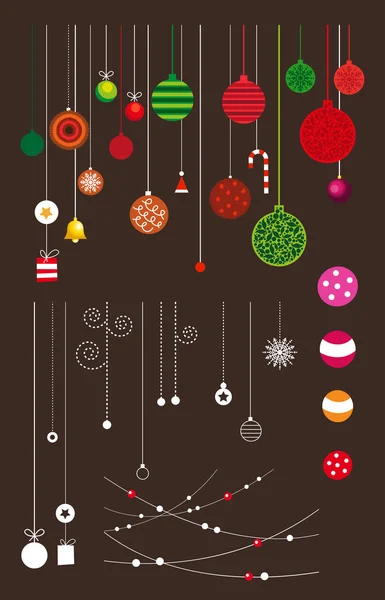 Carte de Noël avec décorations — Image vectorielle