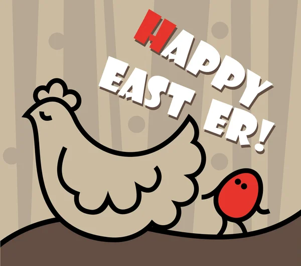 Смешное пасхальное яйцо и курица — стоковый вектор