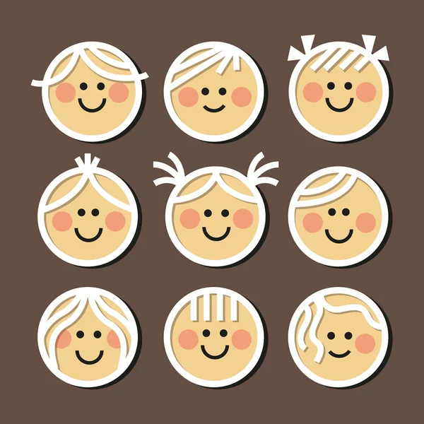 Icono de cara infantil — Vector de stock