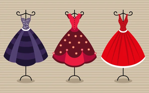 Vestidos de moda para mujer — Vector de stock