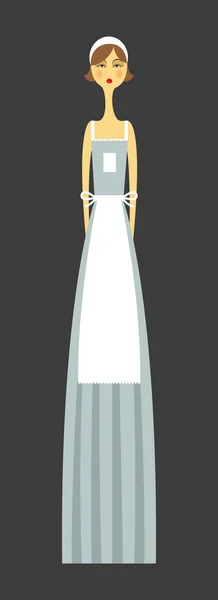 Frau im eleganten langen Kleid — Stockvektor