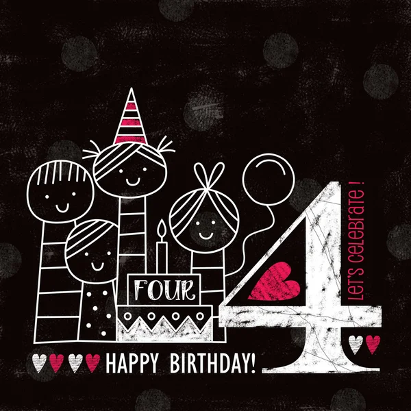 Birthday card with Chalky People — Stock Photo, Image