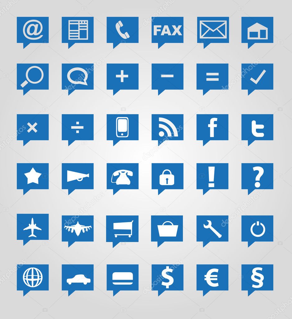 Set of images and icons
