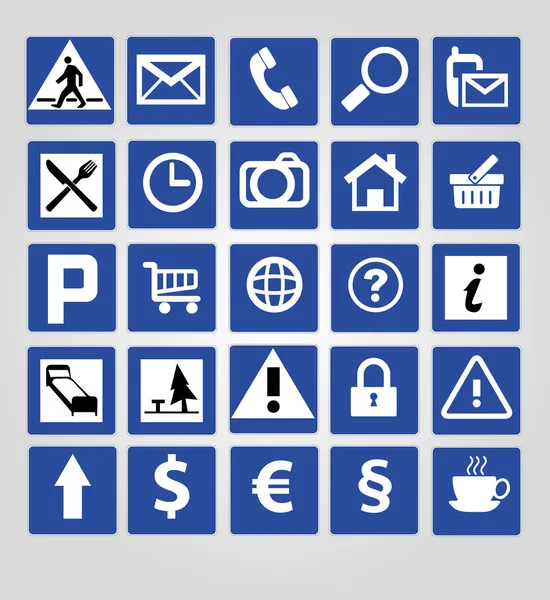 Set od 36 ícones e sinais —  Vetores de Stock